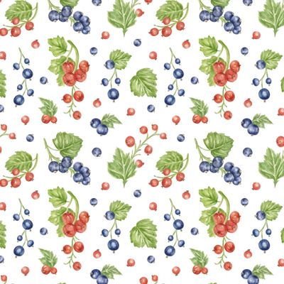 Ягодные грозди красной и черной смородины