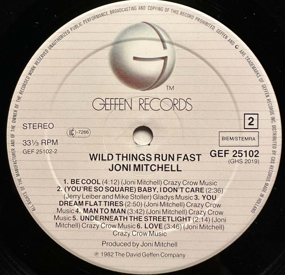 Joni Mitchell - Wild Things Run Fast (Голландия 1982г.)