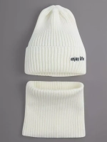 Шапка детская осенняя со снудом серая