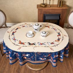 СКАТЕРТЬ ОВАЛЬНАЯ "PASSAGE"140Х180СМ ,БЕЖЕВЫЙ, 100% ХЛОПОК,ТВИЛ, ПРОПИТКА