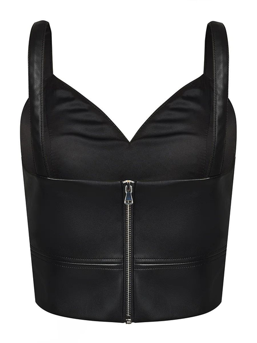 Топ из эко-кожи черный