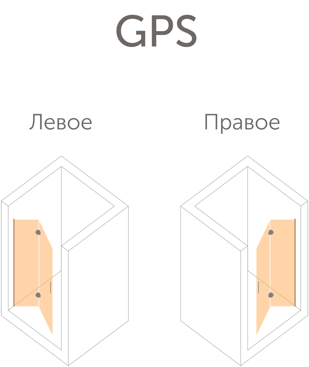 Дверь в душевой проем Vegas Glass GPS профиль матовый хром, стекло прозрачное