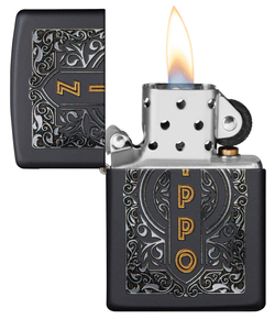 Зажигалка Zippo Classic с покрытием Black Matte, латунь/сталь, черная, 38x13x57 мм