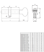 Цил.механизм Kale 164 SMC/90 (35*10*45С) никель 5кл. верт.