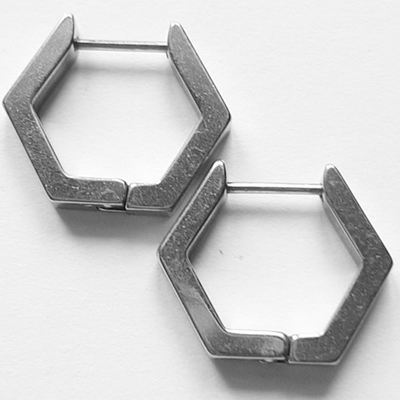 Серьги кольца "Пирамида"  для пирсинга ушей. Сталь 316L. (Цена за пару)