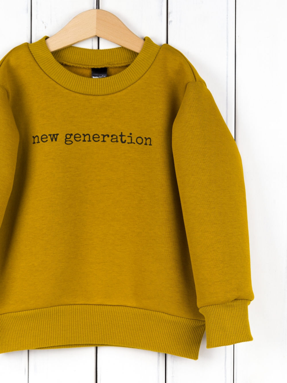 Джемпер из футера 3-х нитки с начесом горчичный