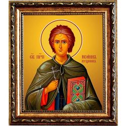 Иоанн Кущник преподобный. Икона на холсте.