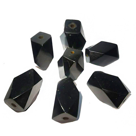 Бусина "Октаэдр" гагат асс.