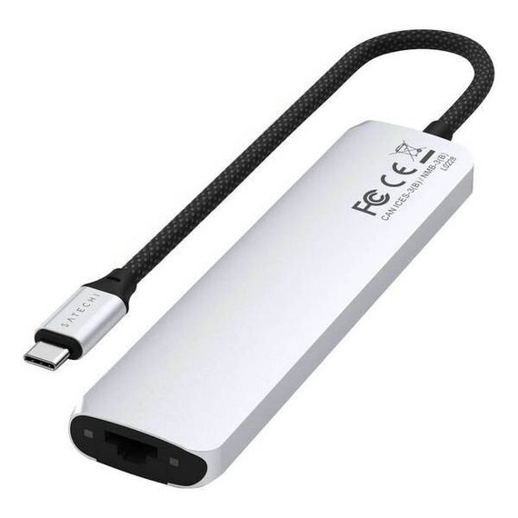 Адаптер Satechi 7-in-1 USB-C Slim Multiport Adapter with Ethernet (ST-P7SS) Silver