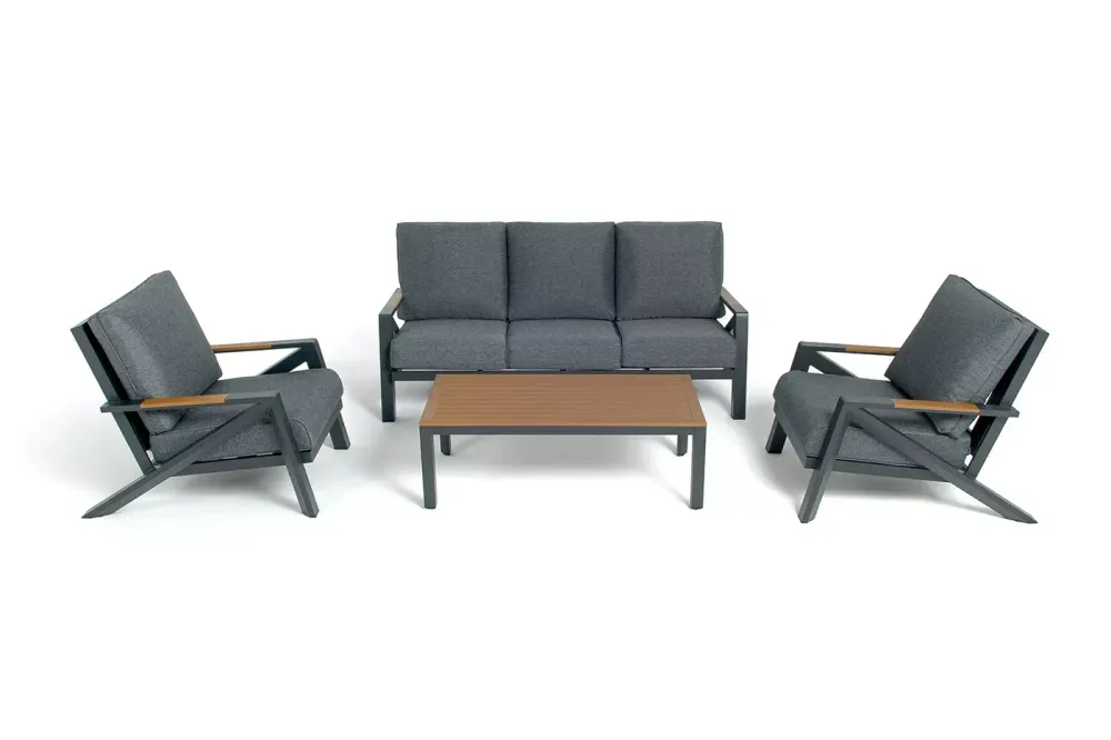 "Лотос" лаунж-зона 5-местная из алюминия, цвет темно-серый