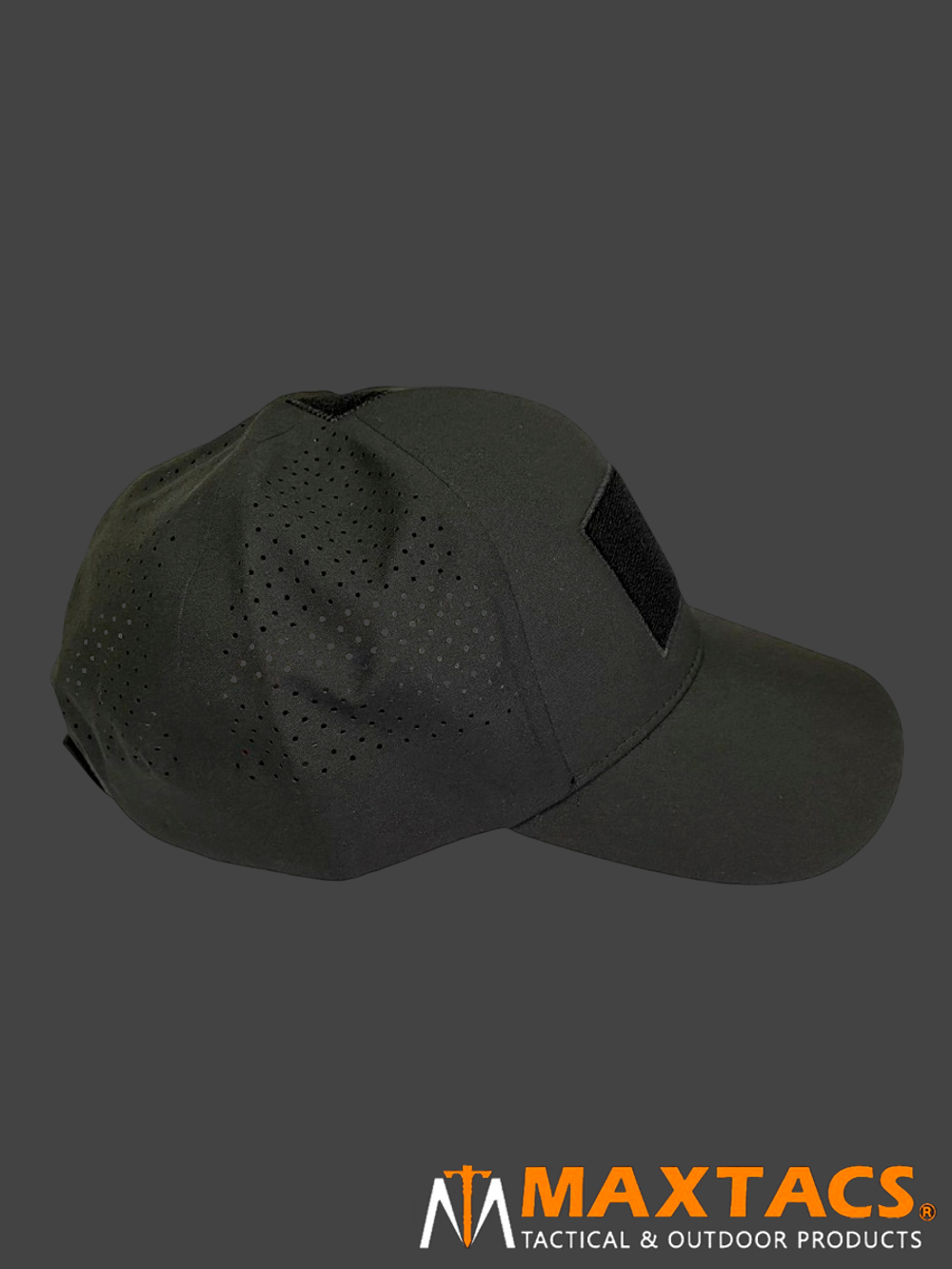 Бейсболка (кепка) перфорированная Maxtacs (Gongtex) ElastX Baseball Cap с велкро панелью. Чёрный