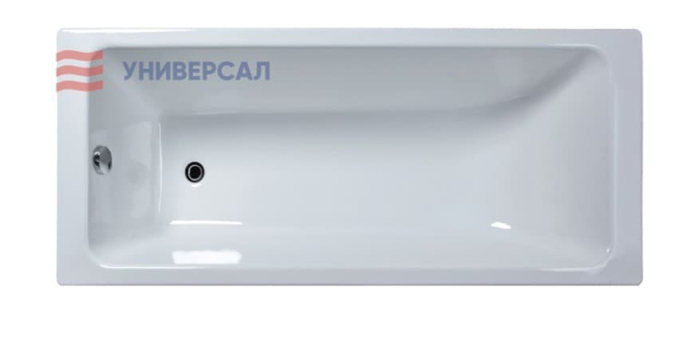 Ванна из чугунного литья эмалированная УНИВЕРСАЛ "Оптима-У" в комплекте с установочной арматурой (комплект 4) длиной 1600мм