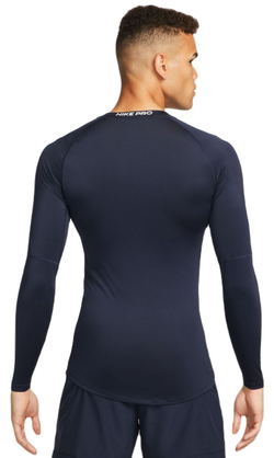 Термобелье Nike Pro Dri-FIT Tight Long-Sleeve Fitness Top - obsidian/white