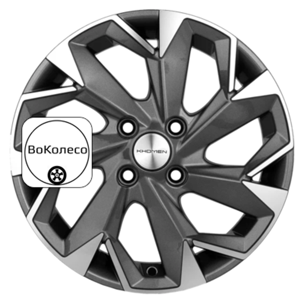 6x15/4x100 ET39 D56,6 KHW1508 (Cobalt) Gray-FP Khomen Wheels