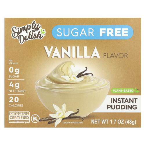 Natural Simply Delish, Натуральный пудинг быстрого приготовления, ваниль, 48 г (1,7 унции)