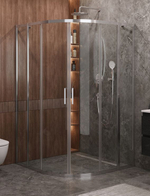 Душевой уголок Cezares MOLVENO-R-22-90+30-C-Cr-IV, 120х120х195, профиль хром, стекло прозрачное