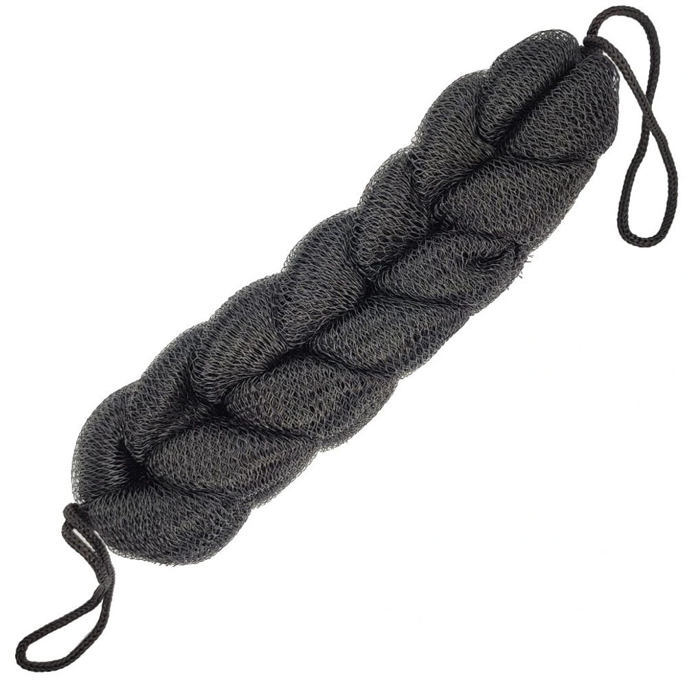 Мочалка косичка «Tressy», цвет черный, 26*6.5см / 70 гр