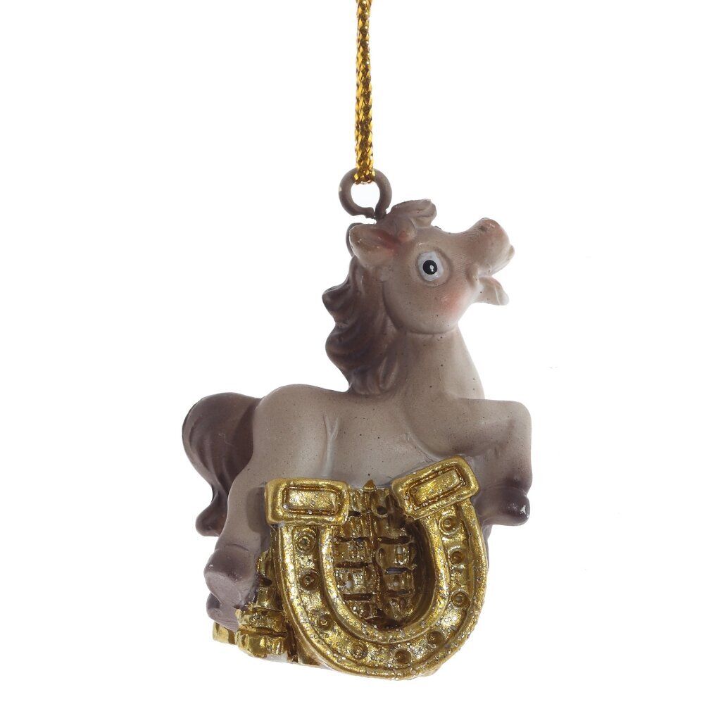 GAEM Фигурка декоративная подвесная "Лошадка", L3 W1,5 H4 см, 6в.