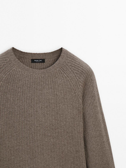 Massimo Dutti Свитер из смесовой шерсти, цвет черепаховой кости