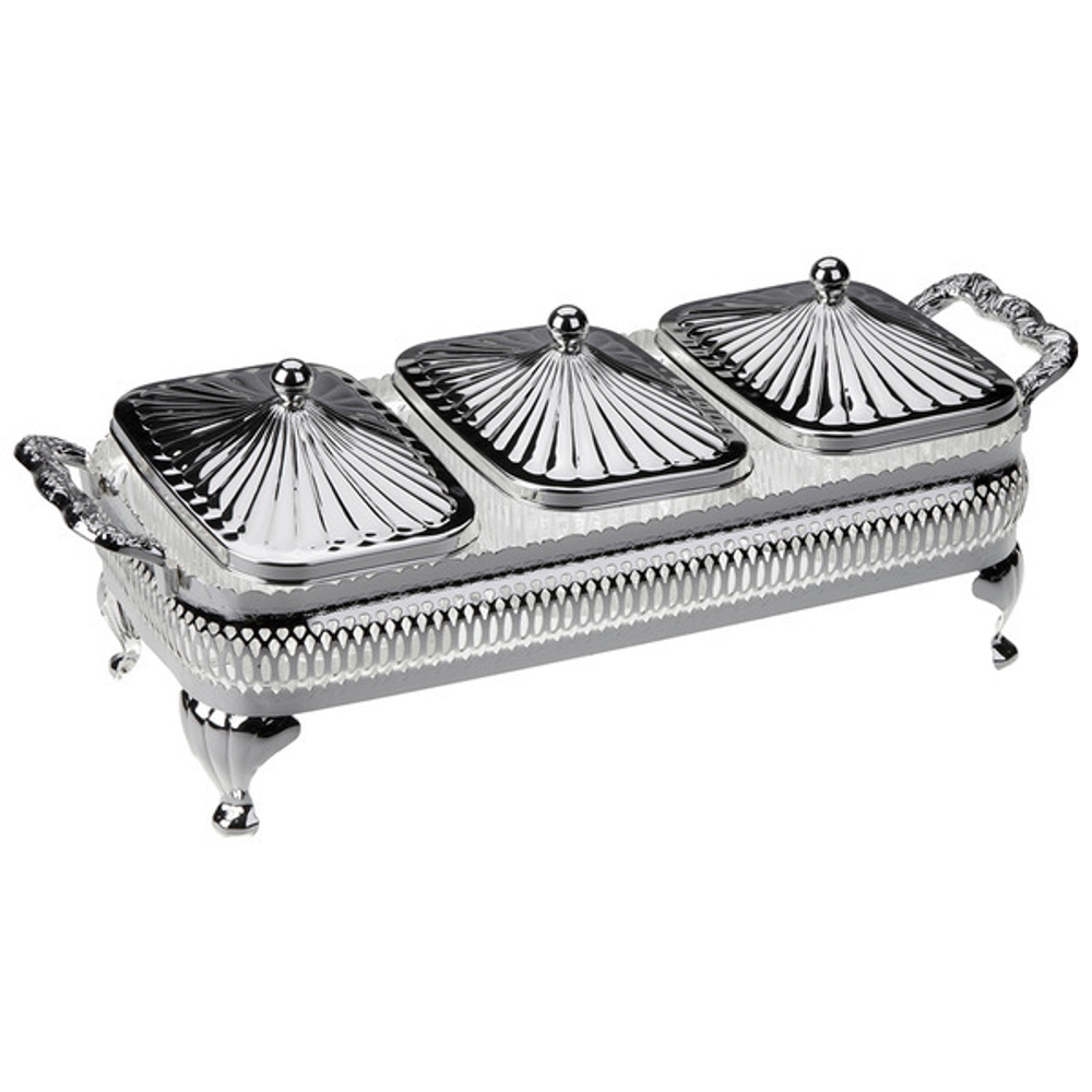 Менажница трехсекционная с крышками 32х13см Queen Anne