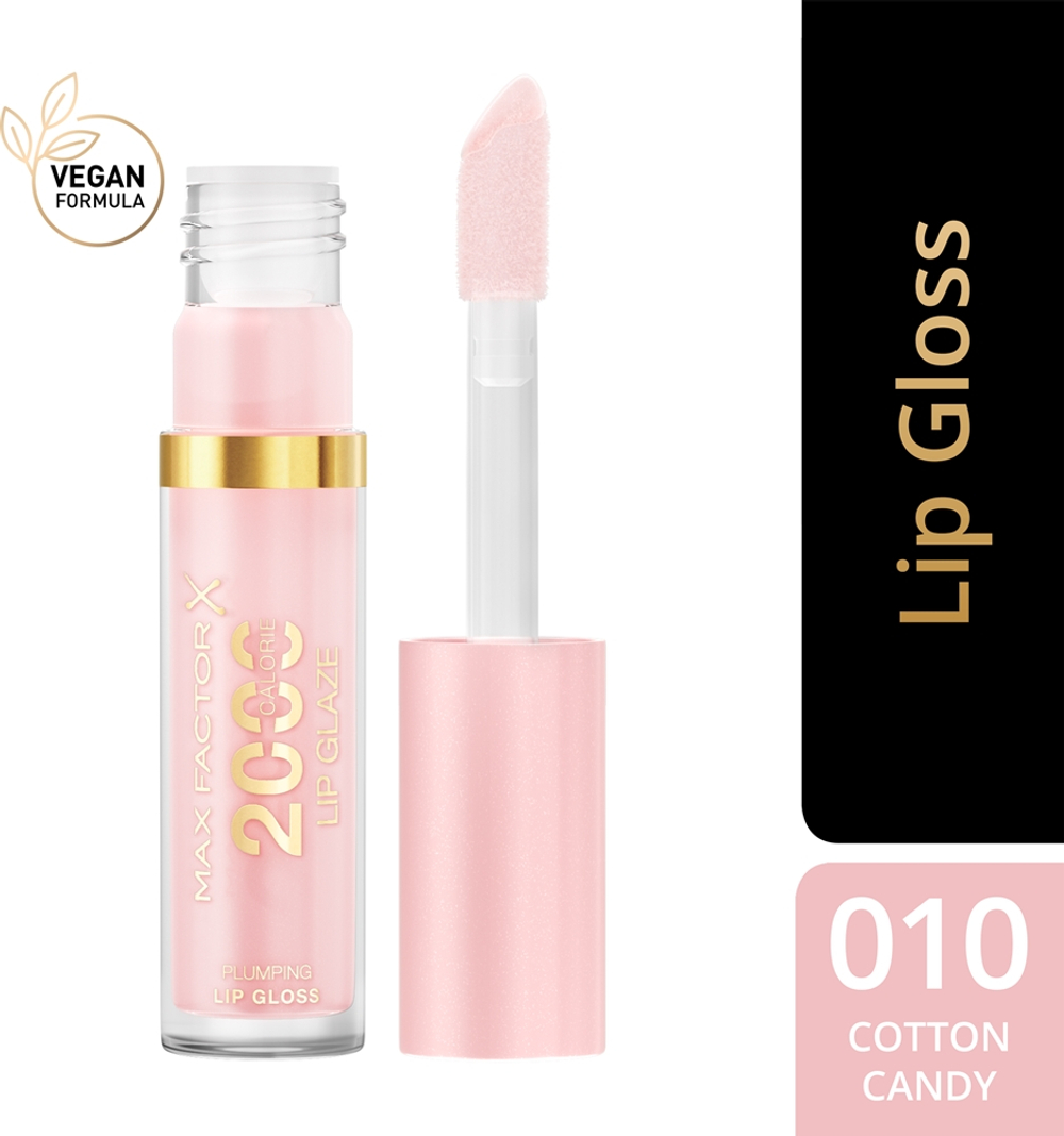 Max Factor 2000 Calorie Lip Glaze - Блеск для губ, придающий объем оттенок 010 Cotton Candy, 4 ml
