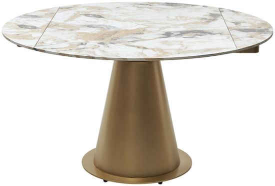 Стол TERAMO 135 GLOSS GRAND JADE SOLID CERAMIC, керамика, поворотн.механизм / Бронзовый