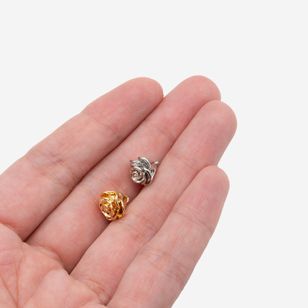 Подвеска "Роза" 7,5*8,8мм, латунь, позолота