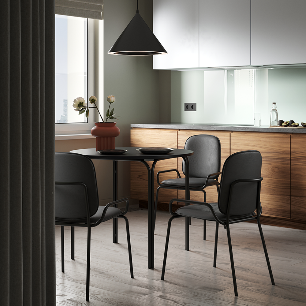 Стул Ror, Double Frame, велюр, черный /черный