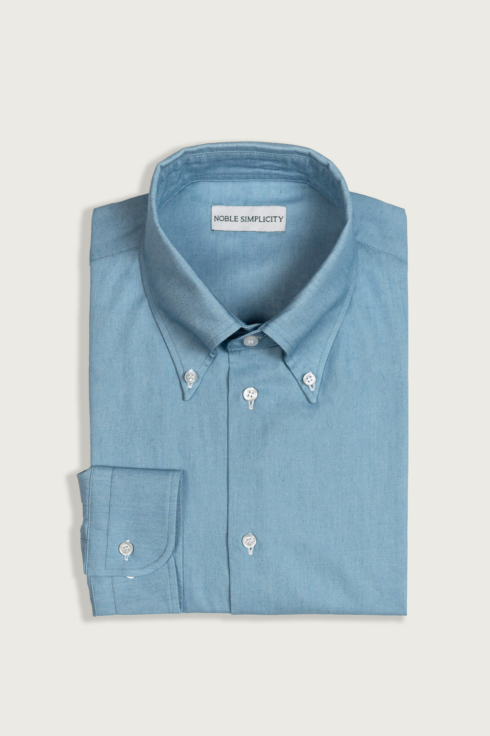 Рубашка button-down (с воротником на пуговицах) из денима голубая