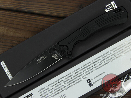 Складной нож НОКС Майор AUS8 (Black) c клинком из стали AUS-8, рукоять G10