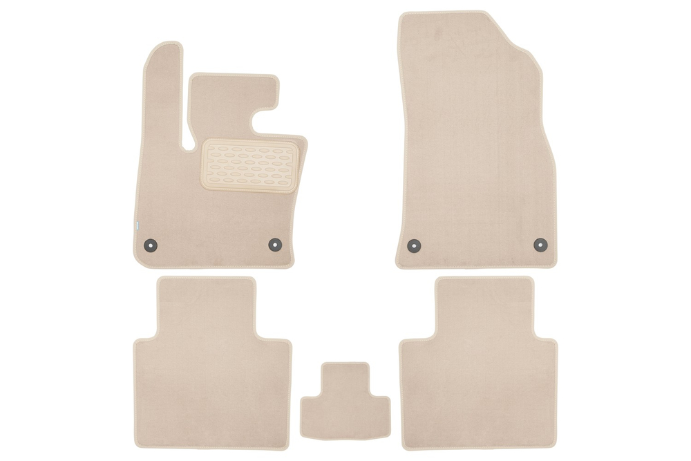 Коврики в салон для GEELY Monjaro 2022-, кроссовер, 5шт. (текстиль, бежевые) KLEVER0407503022112KH