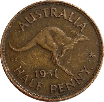 1/2 пенни 1951 Австралия