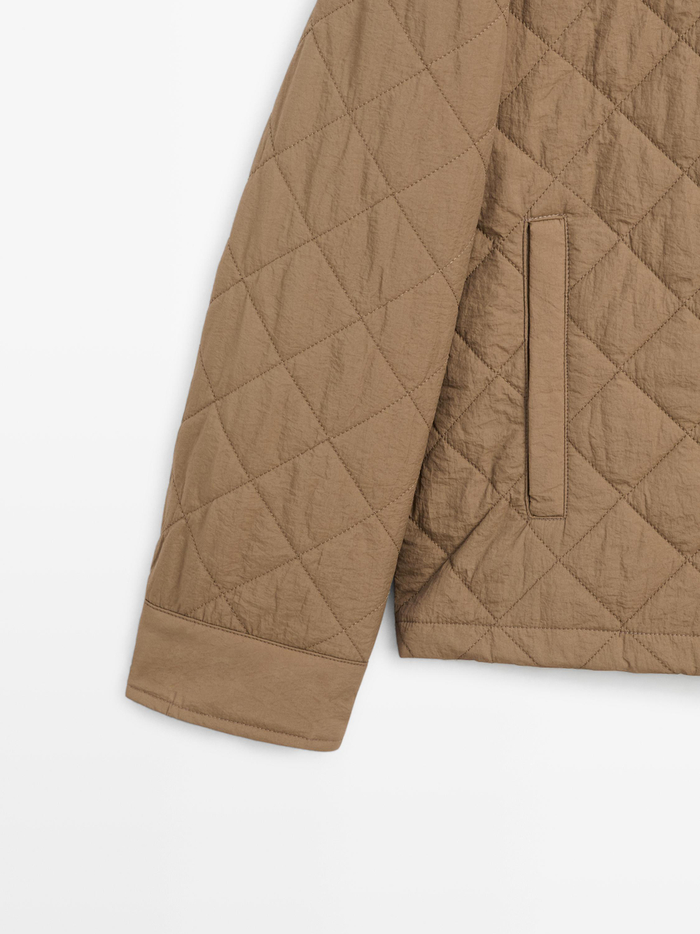 Massimo Dutti Короткая легкая стеганая куртка, коричневый