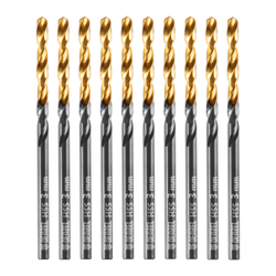 Сверло по металлу, 3 мм, HSS-Tin, Golden Tip, 10 шт. Denzel