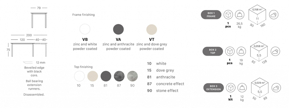 Стол ламинированный раздвижной Scab Design Pranzo Extendable, тортора, цементный
