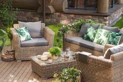 "Капучино" лаунж-зона из искусственного ротанга, цвет соломенный