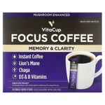 VitaCup, Focus растворимый кофе, средней обжарки, 24 палочки на одну порцию, по 3,3 г (0,12 унции)