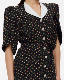 Платье Sillage (Силлаж) черное цветочное