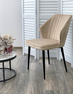 Стул М-City DISAUR Сиэтл -В (Seattle-V) Бежевый 5, Велюр, Черный каркас