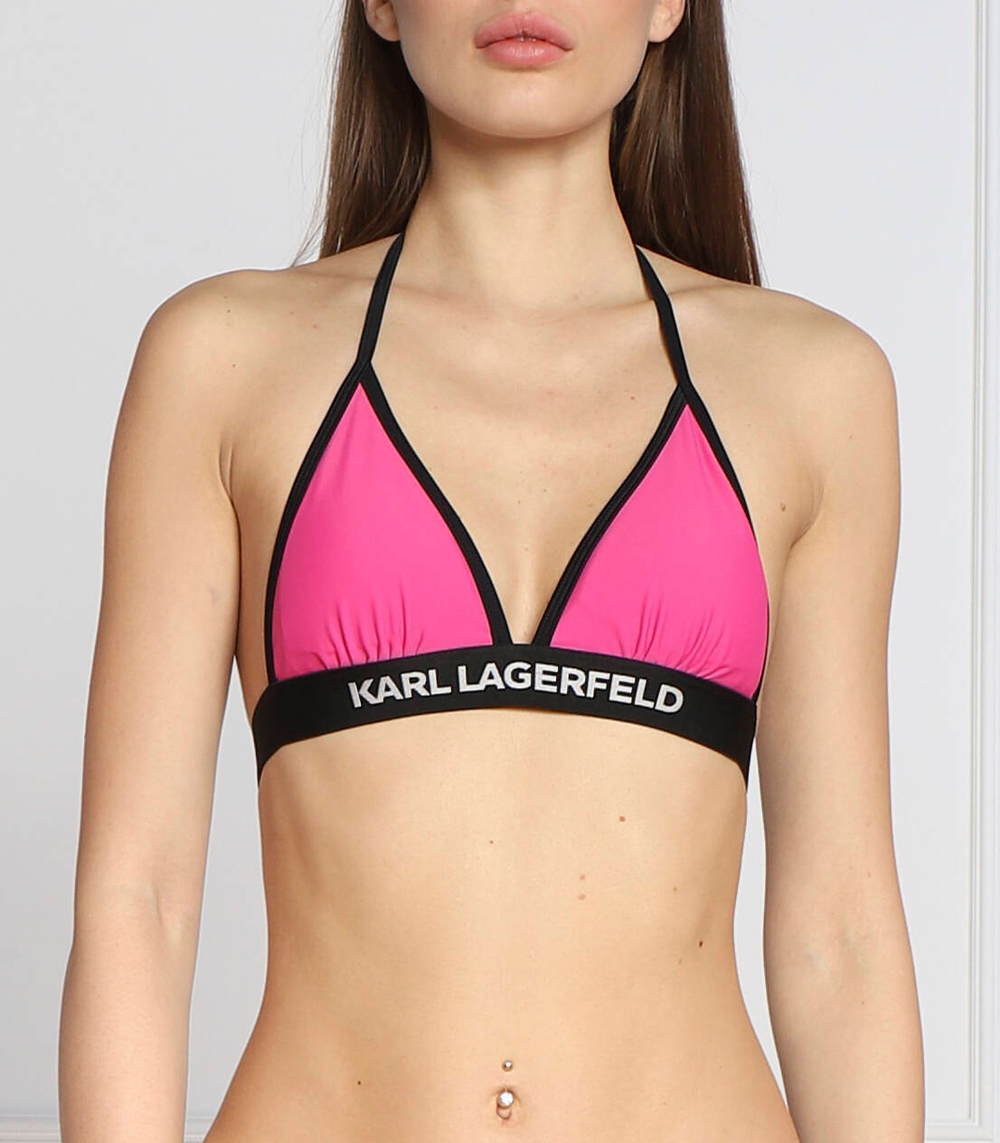 топ бикини triangle w/ logo elastic Karl Lagerfeld - розовый(230W2234)