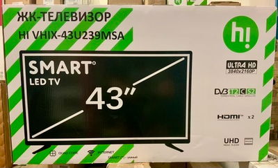 Телевизор Hi VHIX-43U239MSA 109см, 4K Ultra HD, LED, Smart TV, OS Android 11