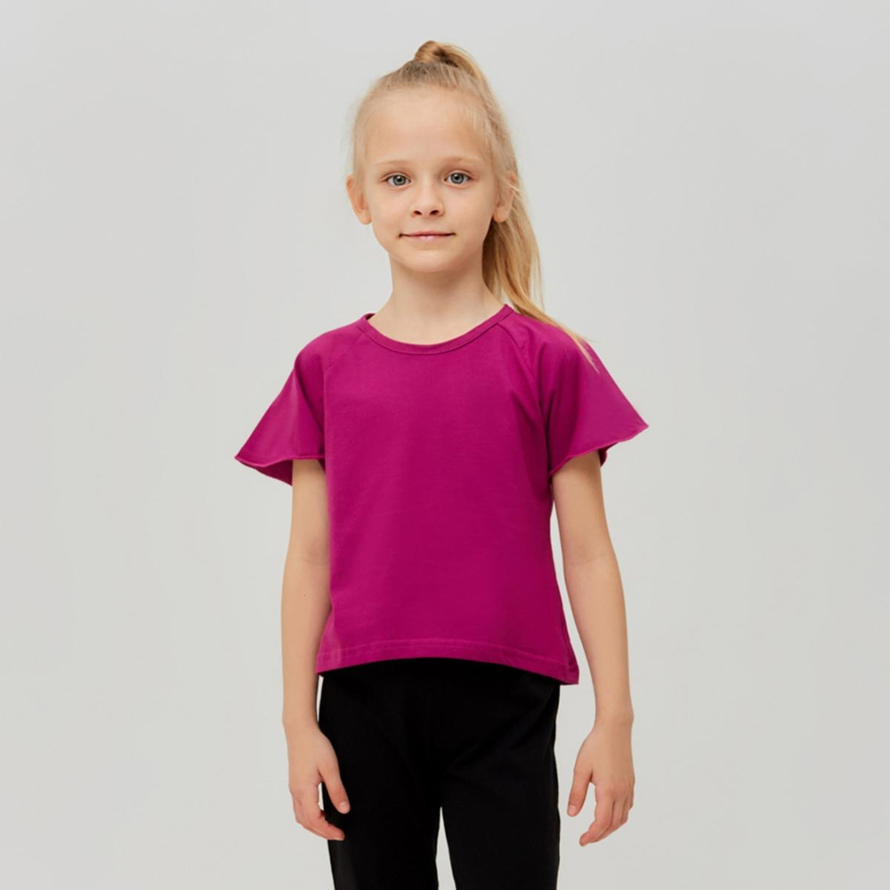 Футболка д/девочки MINAKU, р. 140, цвет лиловый. 7119530, 1 шт.
