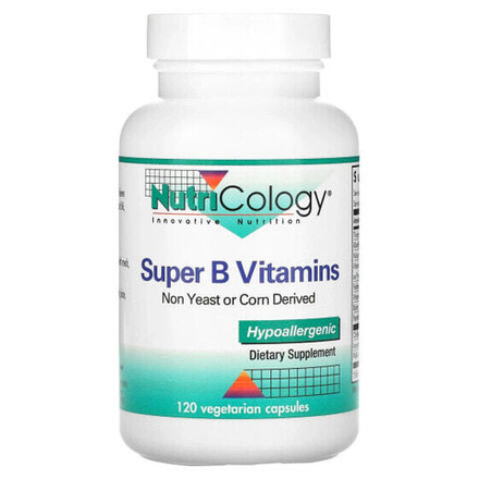 Витамины группы B Nutricology, Супервитамины B, 120 вегетарианских капсул
