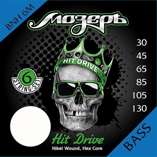 Струны для 6-струнной бас-гитары, никелевый сплав, 30-130, Мозеръ BNH-6М Hit Drive