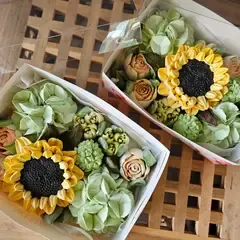 Зефир цветы в коробке «Сладкий подсолнух»/16*23 см