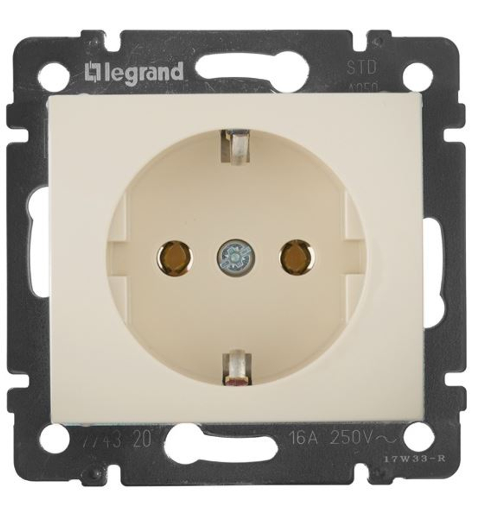 Розетка Legrand Valena с заземлением слоновая кость (бежевый) 774320