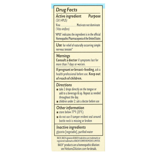 Bach, Original Flower Remedies, лоза, 10 мл (0,35 жидк. унции)