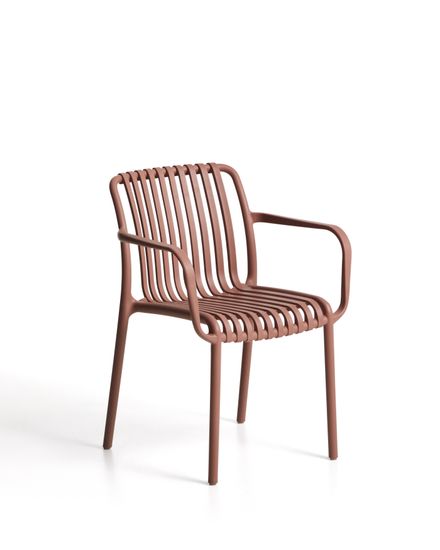 Уличный стул Isabellini из пластика терракотового цвета