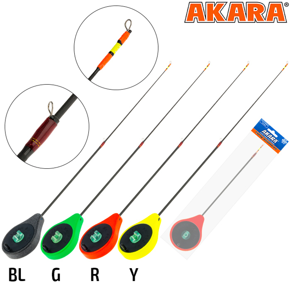 Удочка зимняя  Akara Ice Pro L 355 (1,0-8,0 гр.) 2х. составной Red