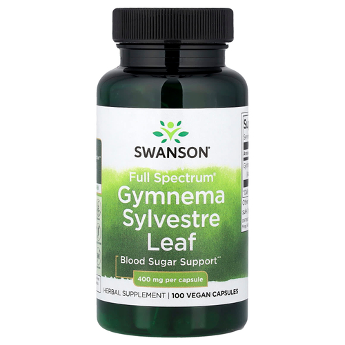 Swanson, Full Spectrum®, листья джимнемы (Gymnema sylvestre), 400 мг, 100 веганских капсул